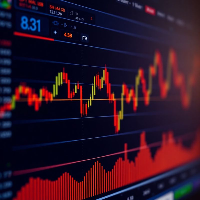 Interfață platformă trading cu elemente UI indigo și grafice în timp real